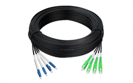 Кабельная сборка SM(G.657A1)-ARM-IN/OUT-4-LC/UPC(0.5м)-4-SC/APC(0.5м), HFFR, 150м