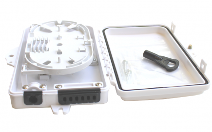 Кросс-муфта GJS-X04, 4 SC, 186x116x40мм, цвет белый (FTTH-FDB-04T)