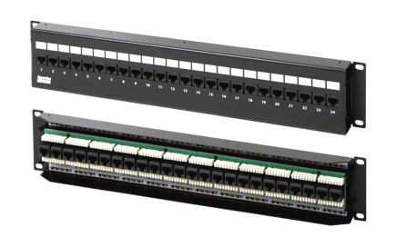 Патч-панель настенная c передним монтажом, 24 порта RJ-45(8P8C), категория 5e