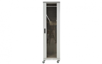 Шкаф напольный 19",18U(600x800), ШТ-НП-18U-600-800-С, передняя дверь стекло