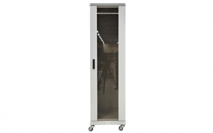 Шкаф напольный 19", 27U(600x600), ШТ-НП-27U-600-600-С, передняя дверь стекло