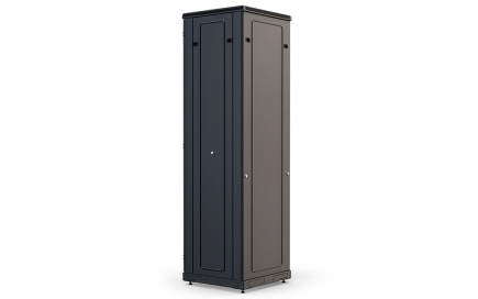 Шкаф напольный 19", 42U(800x800), ШТ-НП-М-42U-800-800-С-Ч, передняя дверь стекло, черный