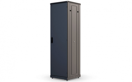 Шкаф напольный 19", 42U(800x1000), ШТ-НП-М-42U-800-1000-М-Ч, передняя дверь металл, черный