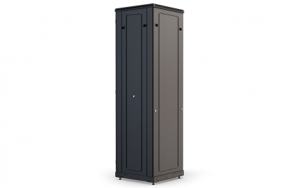 Шкаф напольный 19", 42U(800x1000), ШТ-НП-М-42U-800-1000-М-Ч, передняя дверь металл, черный