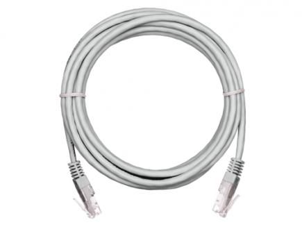 U/UTP 4 пары, Кат.5е, 2хRJ45/8P8C, T568B, Molded, PVC, 0,5м, упак. 10ш (EC-PC4UD55B-005-GY-10)