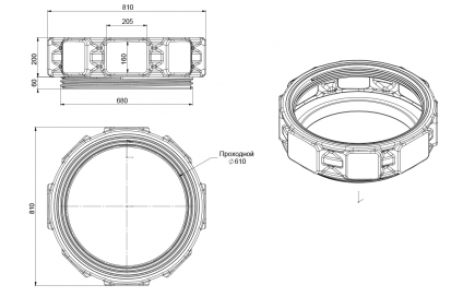 Кольцо регулировочное H200 для колодца КН 780