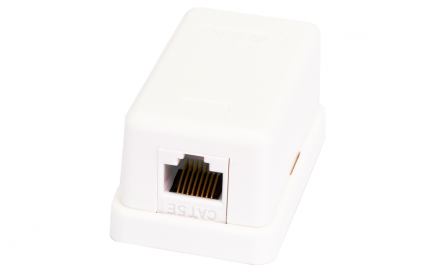 Розетка настенная 1 порт, Кат.5e (Класс D), RJ45/8P8C, 110, T568A/B упак. 10шт (EC-UWO-1-UD2-WT-10)