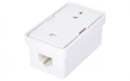 Розетка настенная 1 порт, Кат.5e (Класс D), RJ45/8P8C, 110, T568A/B упак. 10шт (EC-UWO-1-UD2-WT-10)