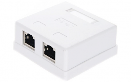Компьютерная розетка с экраном 2 RJ-45 (8P8C), cat 5e (121203-02321)