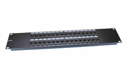 Патч-панель 19", 2U, 32 порта RJ-45, категория 5e, Dual IDC, ROHS (PP3-19-32-8P8C-C5e-110D)