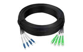 Кабельная сборка SM(G.657A1)-ARM-IN/OUT-4-LC/UPC(0.5м)-4-SC/APC(0.5м), HFFR, 150м