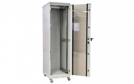 Шкаф напольный 19",18U(600x800), ШТ-НП-18U-600-800-С, передняя дверь стекло