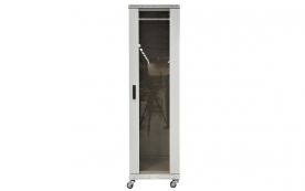 Шкаф напольный 19",18U(600x1000), ШТ-НП-18U-600-1000-С, передняя дверь стекло