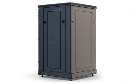 Шкаф напольный 19",18U(600x800), ШТ-НП-18U-600-800-П-Ч, передняя дверь перфорация, черный
