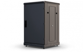 Шкаф напольный 19", 24U(600x600), ШТ-НП-24U-600-600-М-Ч, передняя дверь металл, черный