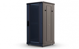 Шкаф напольный 19", 24U(600x800), ШТ-НП-24U-600-800-С-Ч, передняя дверь стекло, черный