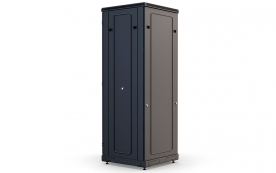 Шкаф напольный 19", 33U(600x600), ШТ-НП-М-33U-600-600-С-Ч, передняя дверь стекло, черный