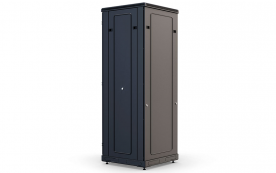 Шкаф напольный 19", 33U(600x600), ШТ-НП-М-33U-600-600-М-Ч, передняя дверь металл, черный
