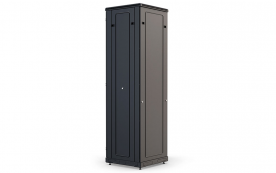 Шкаф напольный 19", 42U(800x800), ШТ-НП-М-42U-800-800-С-Ч, передняя дверь стекло, черный
