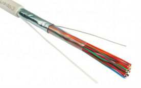 Кабель витая пара FTP, категория 3, 10 пар (24 AWG), одножильный (solid), PVC