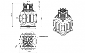 Колодец КС 5 c дополнительной горловиной D 780 мм, с крышкой D 780 мм