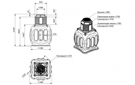 Колодец КС 5 c дополнительной горловиной D 780 мм, с крышкой D 560 мм