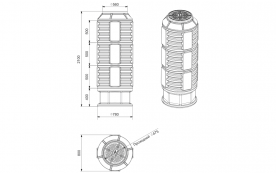 Колодец КН 780/2100 с крышкой D 560 мм